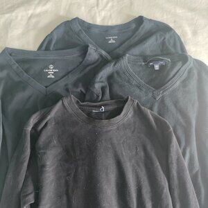 4 Black Long Sleeve Cotton Shirts